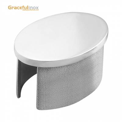 Oval shape stainless steel end cap for ornamental