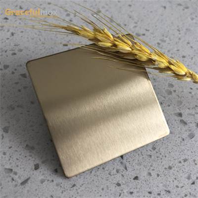 Golden Frosting Reddish Brown Hairline Stainless Steel Plate
