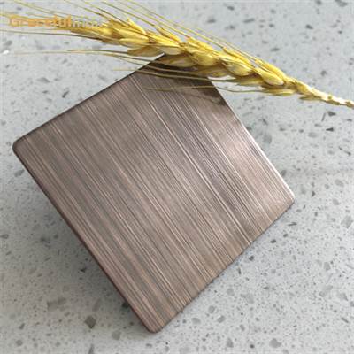 Golden Frosting Reddish Brown Hairline Stainless Steel Plate